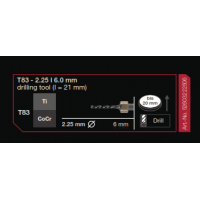 T83 -2,25 | 6.0MM DRILLING TOOL (L=21MM) TI/COCR            